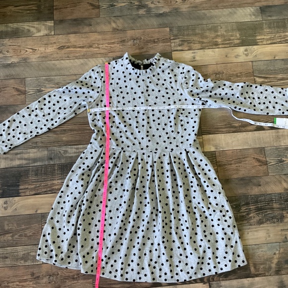 NWT Isabel & Nina Gray & Black Polka Dot Knit Dress Long Sleeve Large - Picture 8 of 10